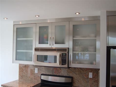 glass and stainless steel frame doors for kitchen cabinet|etched glass replacement cabinet doors.